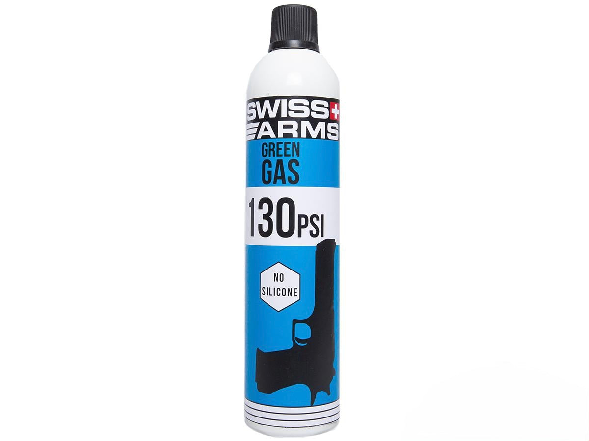 Swiss Arms green gas canister on a white background