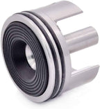 Metallic washer or gasket on a white background