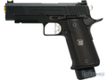 Black handgun with visible brand logo on a white background