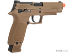 Tan handgun with black accents on a white background, featuring the brand 'SIGSAUR'.
