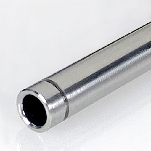 Metallic cylindrical object on a white background