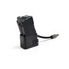 Black HPA magazine with a cable on a white background