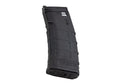 Black VFC VMAG V4 30-round airsoft gas magazine angled view showing moulded grip panels and base plate.