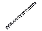 Coiled black spring on a white background