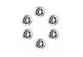 Set of six Upset bearings on a white background