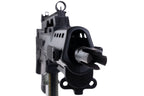 VFC G36KV airsoft rifle front close-up showing pronged flash hider, hooded front sight and vented handguard.
