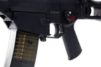 VFC G36KV airsoft rifle left receiver close-up showing serial marking, fire selector, trigger and magazine.