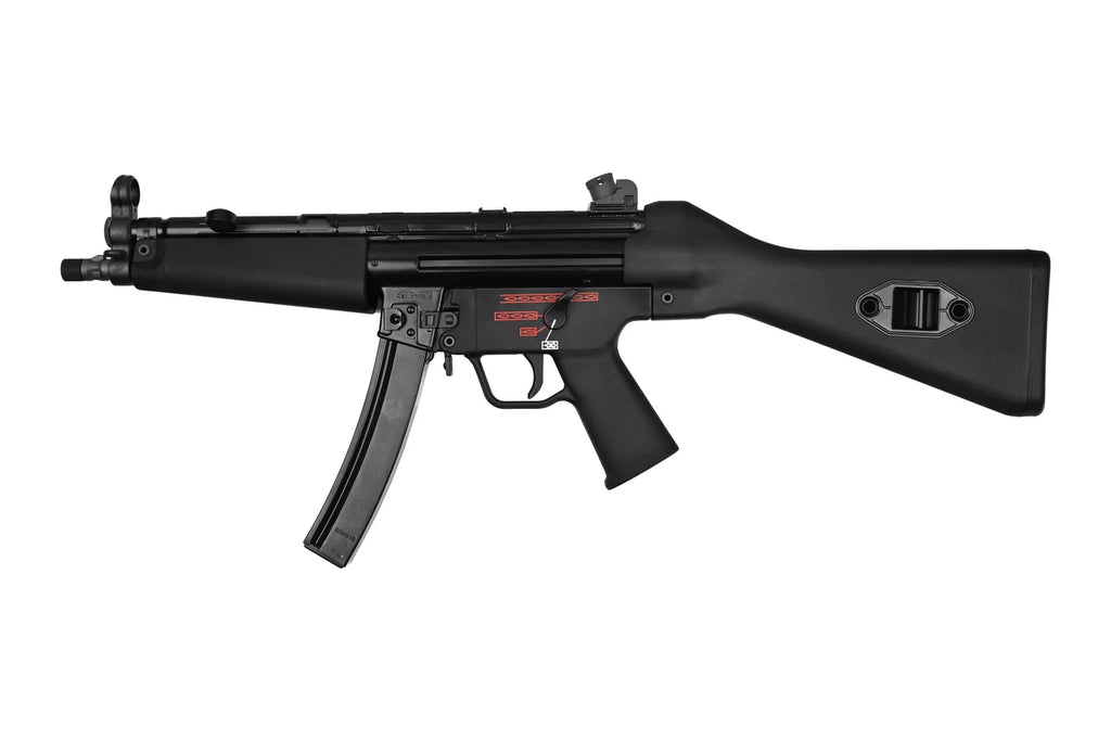 Black submachine gun on a white background