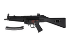 Black submachine gun on a white background