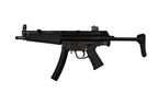 Black submachine gun on a white background