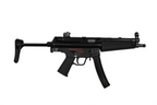 Black submachine gun on a white background