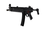 Black submachine gun on a white background