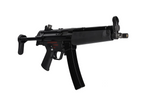 Black submachine gun on a white background
