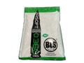 BLS 0.36g bio airsoft BBs in clear 1kg bag with green trim and black weight label.