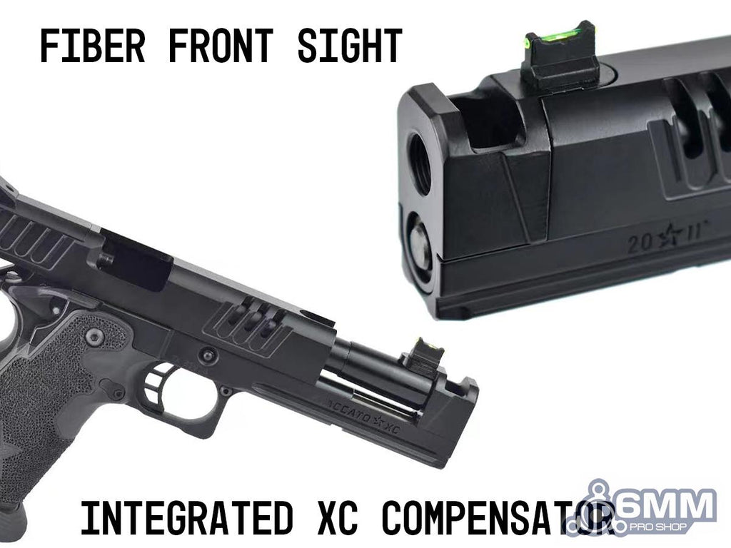 6mmProShop x Staccato XC 2011 Gas Blowback T8 Airsoft Pistol w/ Muzzle Compensator