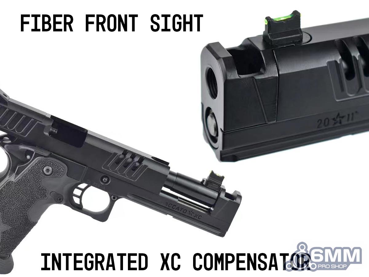 6mmProShop x Staccato XC 2011 Gas Blowback T8 Airsoft Pistol w/ Muzzle Compensator