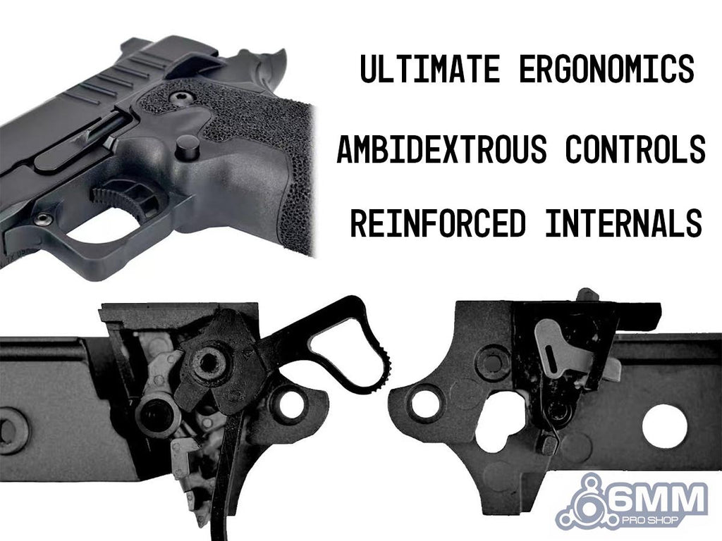 6mmProShop x Staccato XC 2011 Gas Blowback T8 Airsoft Pistol w/ Muzzle Compensator
