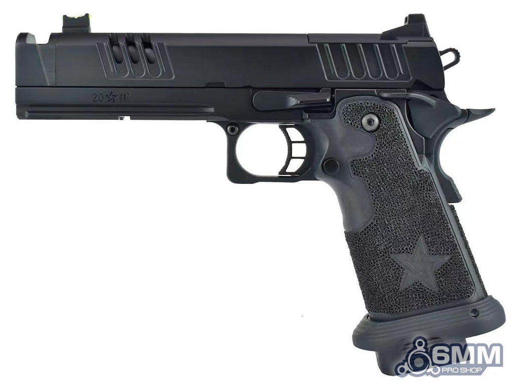 6mmProShop x Staccato XC 2011 Gas Blowback T8 Airsoft Pistol w/ Muzzle Compensator