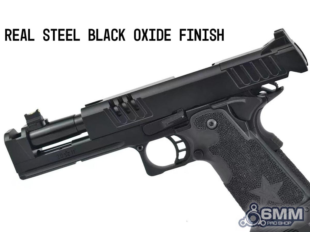 6mmProShop x Staccato XC 2011 Gas Blowback T8 Airsoft Pistol w/ Muzzle Compensator