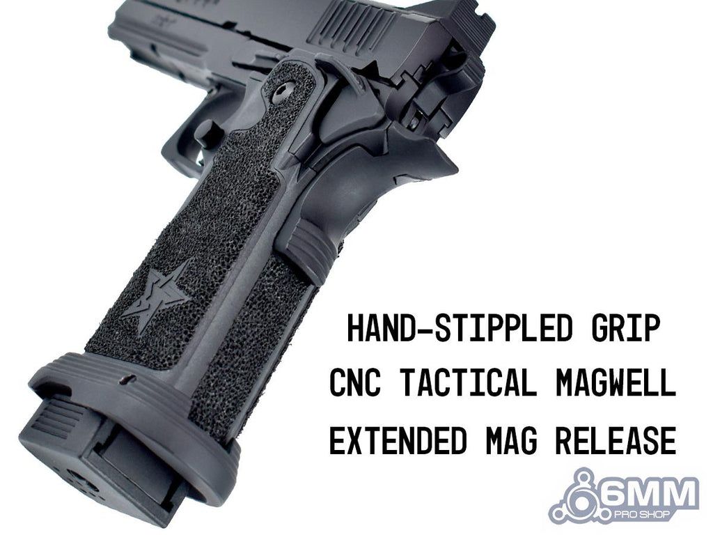6mmProShop x Staccato XC 2011 Gas Blowback T8 Airsoft Pistol w/ Muzzle Compensator