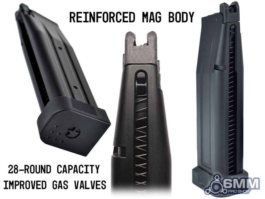 6mmProShop x Staccato XC 2011 Gas Blowback T8 Airsoft Pistol w/ Muzzle Compensator