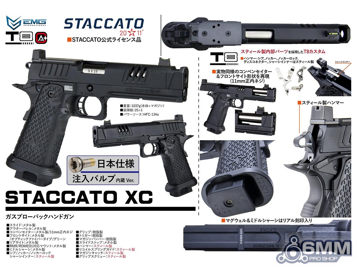 6mmProShop x Staccato XC 2011 Gas Blowback T8 Airsoft Pistol w/ Muzzle Compensator