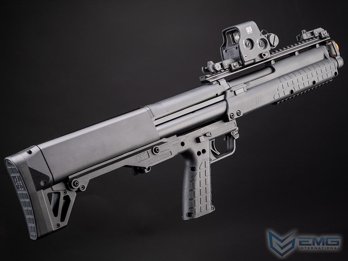 Futuristic rifle with advanced technology on a dark background